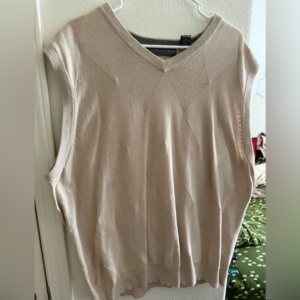 Oscar de la Renta Beige Oversized Vest
